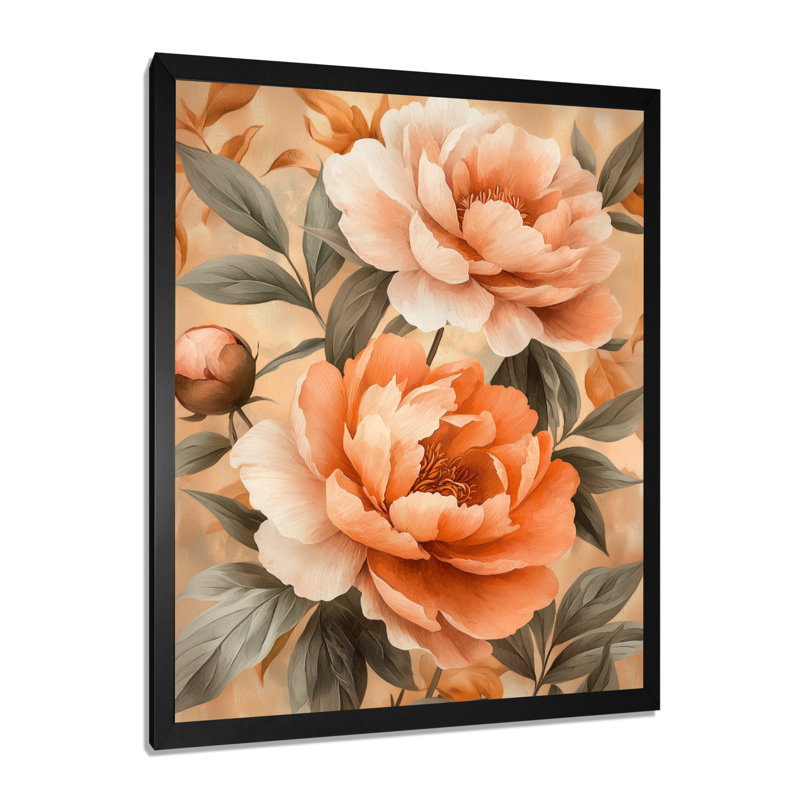 Irma - impressions sur toile florales, Noir, noir, noir, noir, H 20 po x l 12 po, Reproduction encadrée d'une seule photo