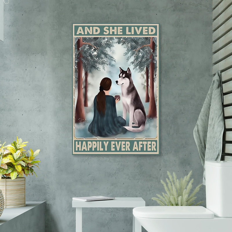«Husky and She Lived Happily Ever After», impression sur toile tendue, L 11 po x H 14 po