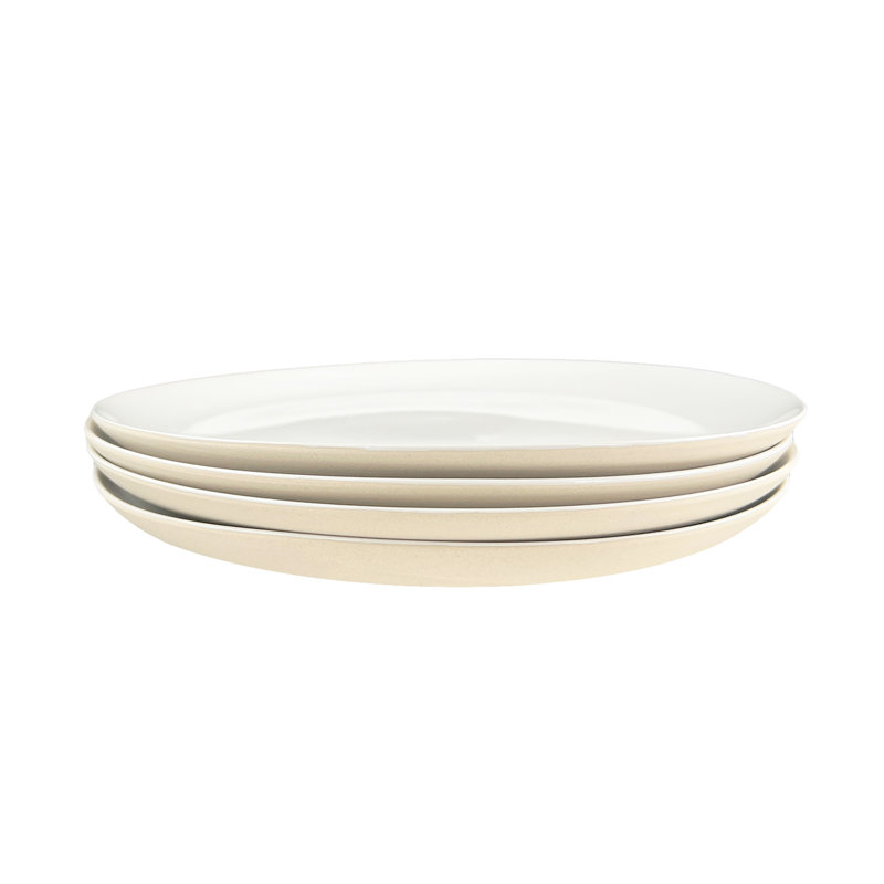 Canvas Home Shell Bisque Porcelain Dinner Plate, White