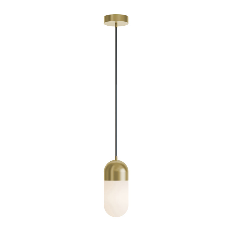 Luminaire suspendu DEL 5 po Ruhland, Laiton clair antique