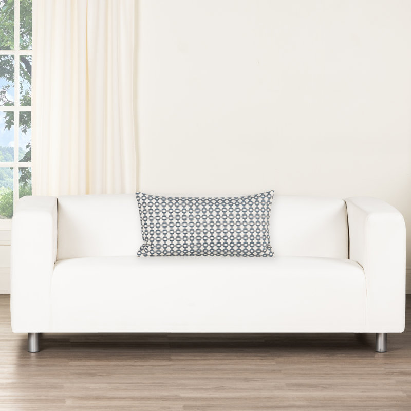 Birch Lane Stride Throw Pillow Lumbar, Polyester, Blue Geometric