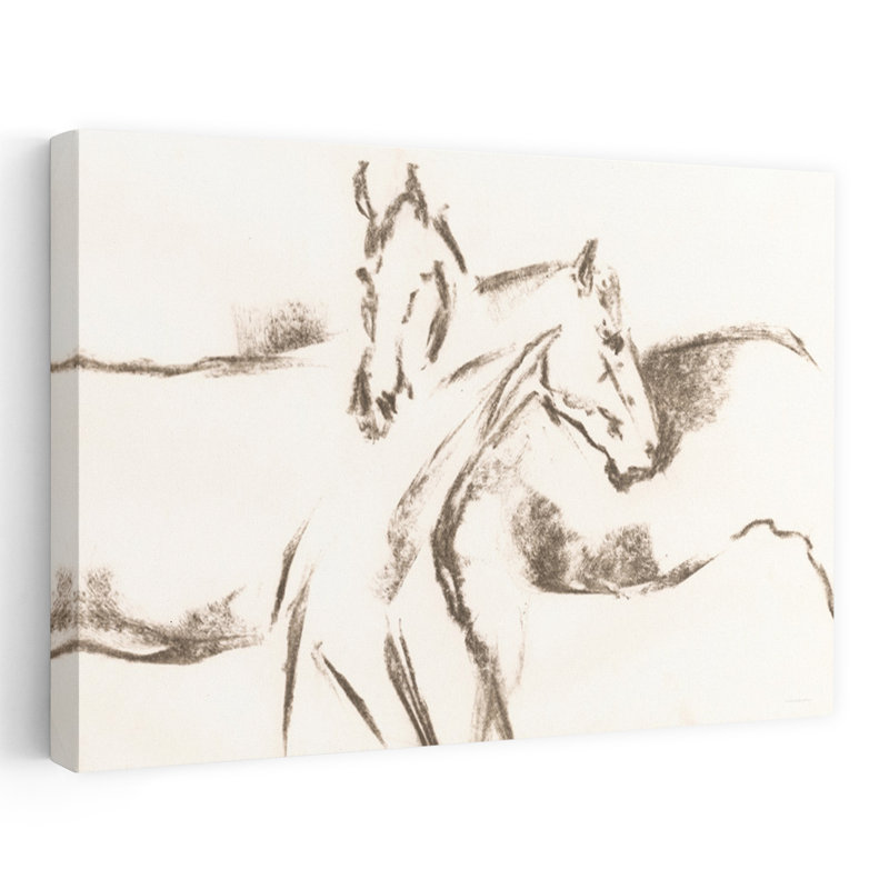 «Filly Friends», art cheval contemporain abstrait, H 24 po x l 16 po