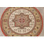 Tapis ivoire/rouge/brun rond oriental
