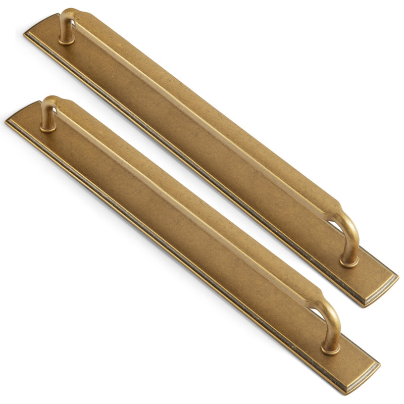 Poignée barre classique avec contre-plaque-G011, 12.6, Antique Brass