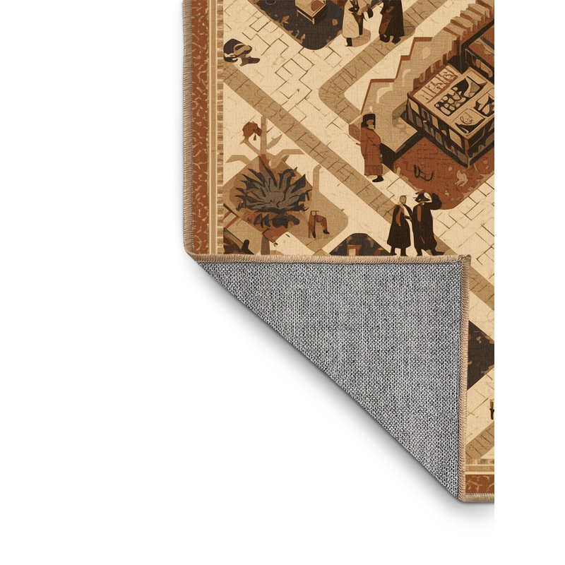 Tapis patchwork traditionnel lavable à la machine brun clair Warleigh, 8 x 12