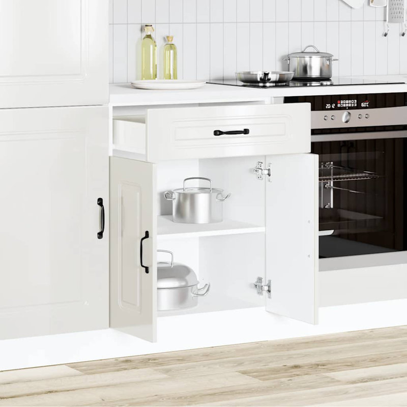 vidaXL Kitchen Base Cabinet Engineered wood Standard, High Gloss White