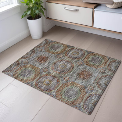 Tapis géométrique de qualité supérieure lavable à la machine Jerez AMF1221