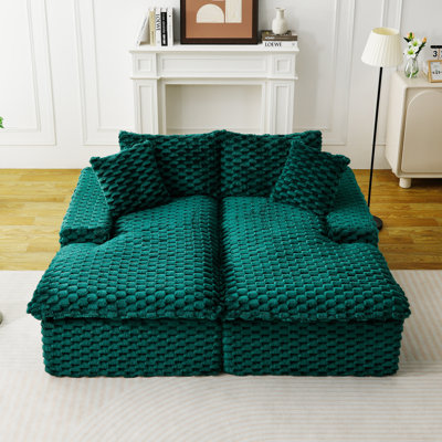 Turtle Velvet Double Chaise Lounge