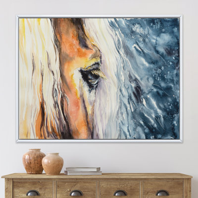 Gros plan sur un magnifique œil de cheval II - peinture sur toile