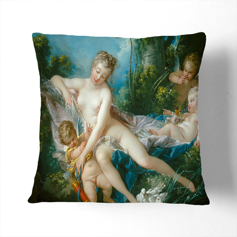 The Bath of Venus Consoling Love Scatter Cushion, White, 40cm H x 40cm W x 15cm D