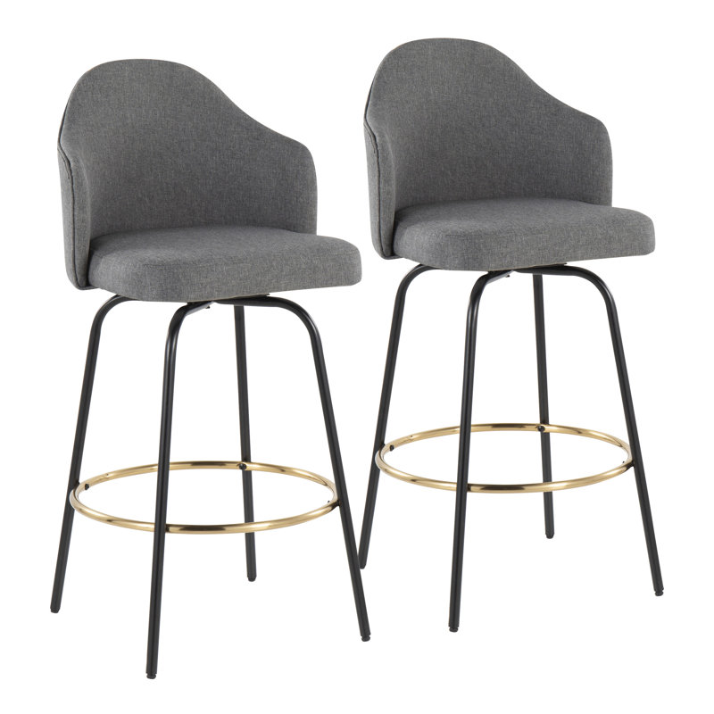 Swivel Bar & Counter Stool, Gris, Hauteur du siège de 26 po