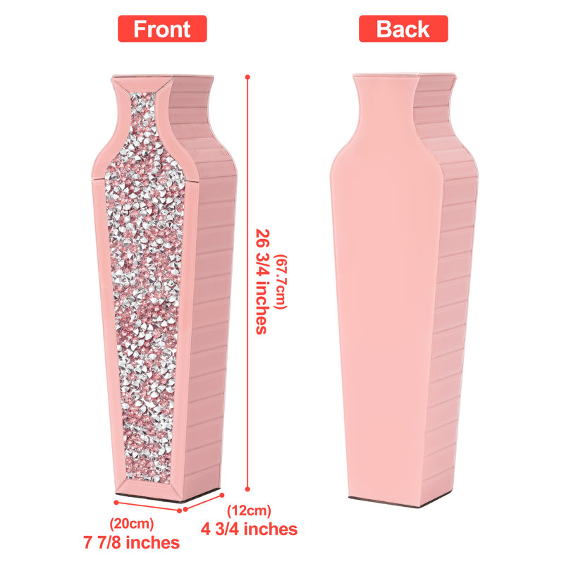 Ghita Crystal Pink Glass Floor Vase