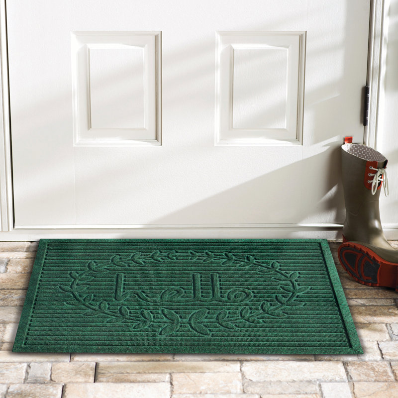 Tapis d'entrée / extérieur Barreto, Rectangle 2 pi x 3 pi, Vert
