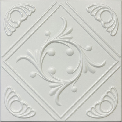 20x20 Styrofoam Ceiling Tiles Glue-up Decorative Panels For Easy Diy Install, Home & Basement Renovation. R2 Anet Wreath, Lot/8