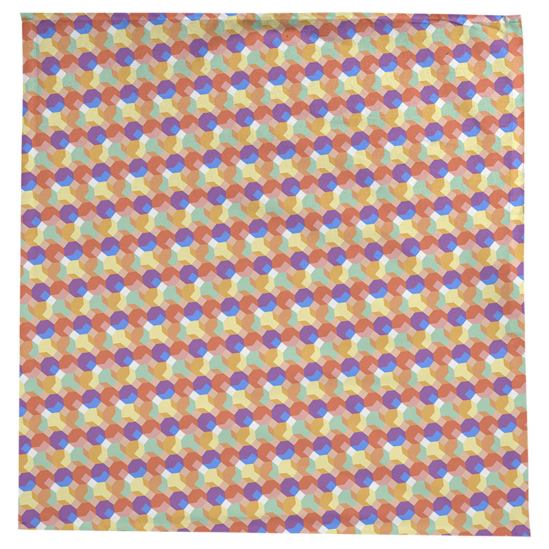 Nappe octogone Avicia, Mauve et orange