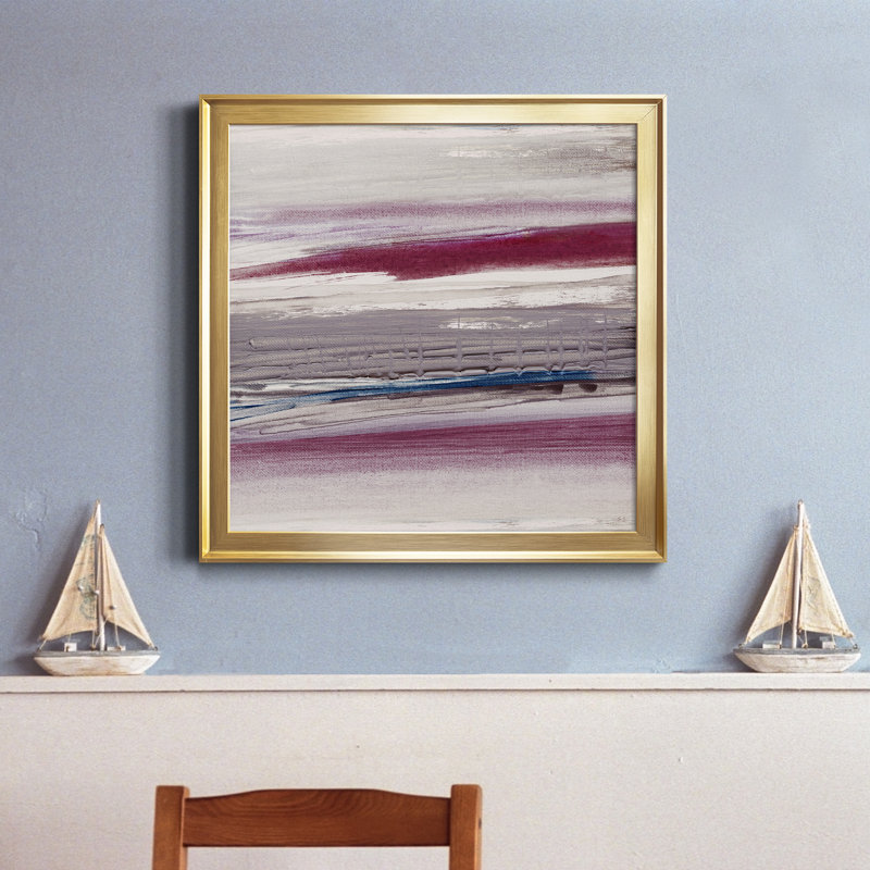 Picking Berries - Single Picture Frame Painting on Canvas, Gold Framed Canvas, 28" H x 28" W x 1" D