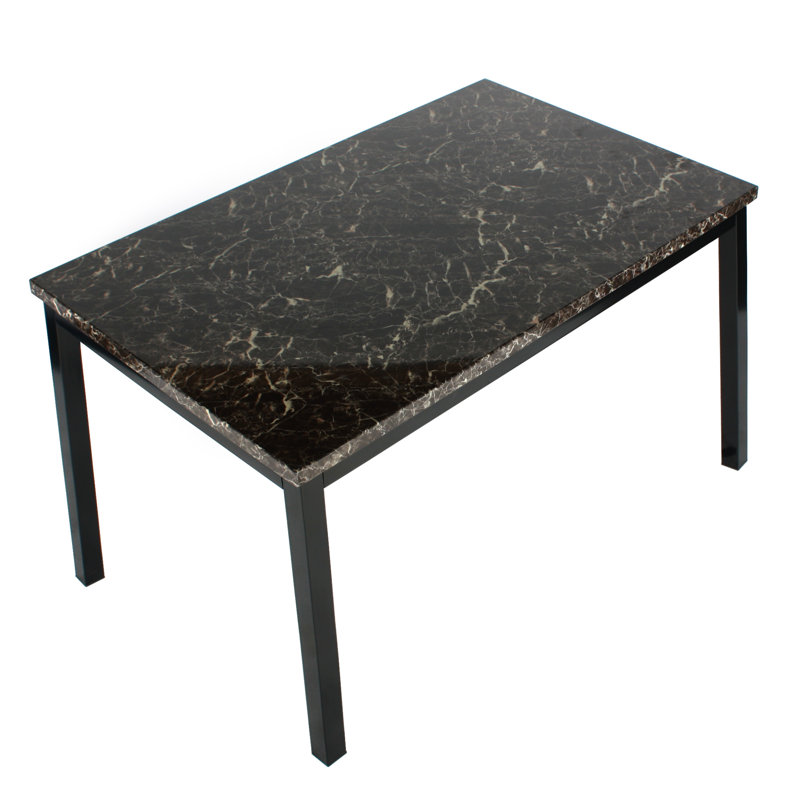 Rectangular with Steel Base Dining Table, Galaxy