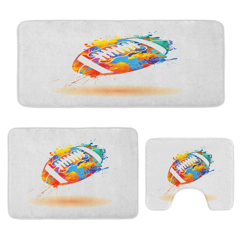  Multicolore ensemble de tapis de salle de bain Sports