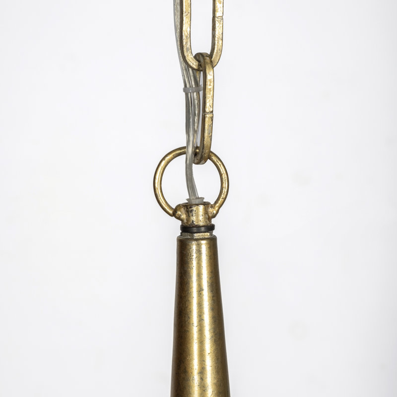 1 - Light Pendant, Silver/Antiqued Gold