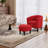 25.5" W Modern Minimalist Upholstered Barrel Chair And Ottoman (Set of 2)-2134734430