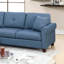 Canapé modulaire réversible en polyfibre bleu capitonné