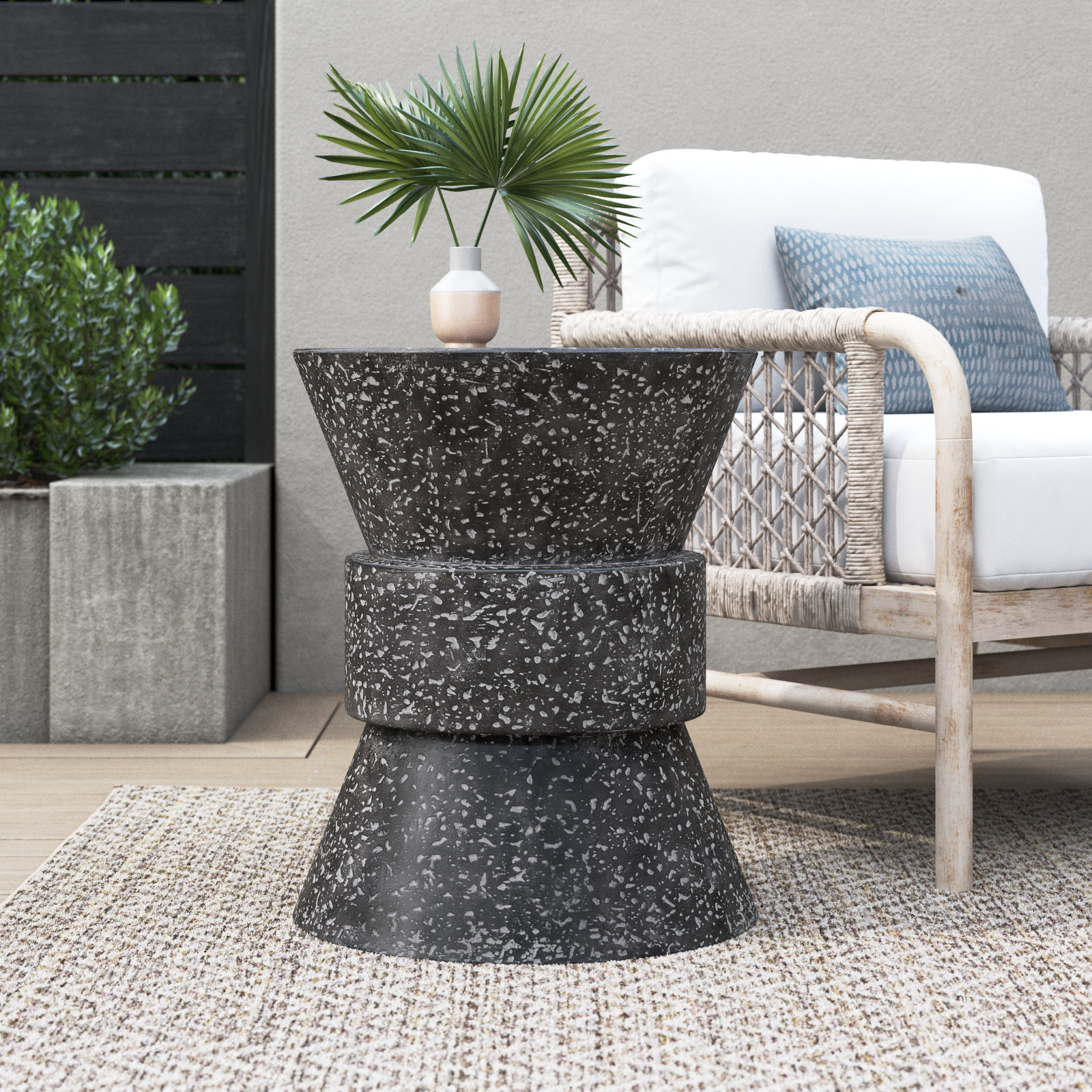18'' Stone Outdoor Side Table