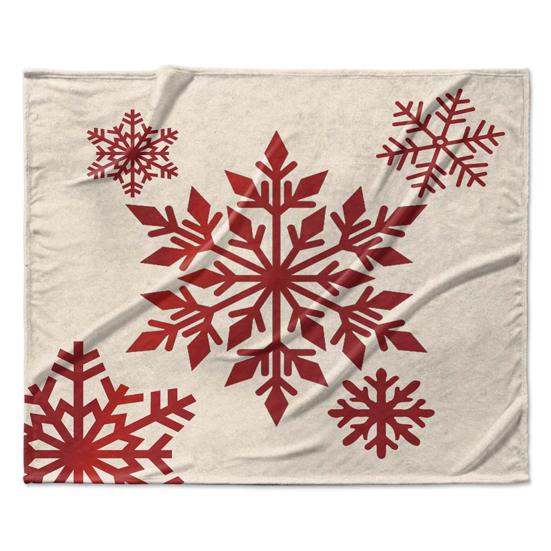 Jeté rouge Snowflake, L 60 po x L 80 po