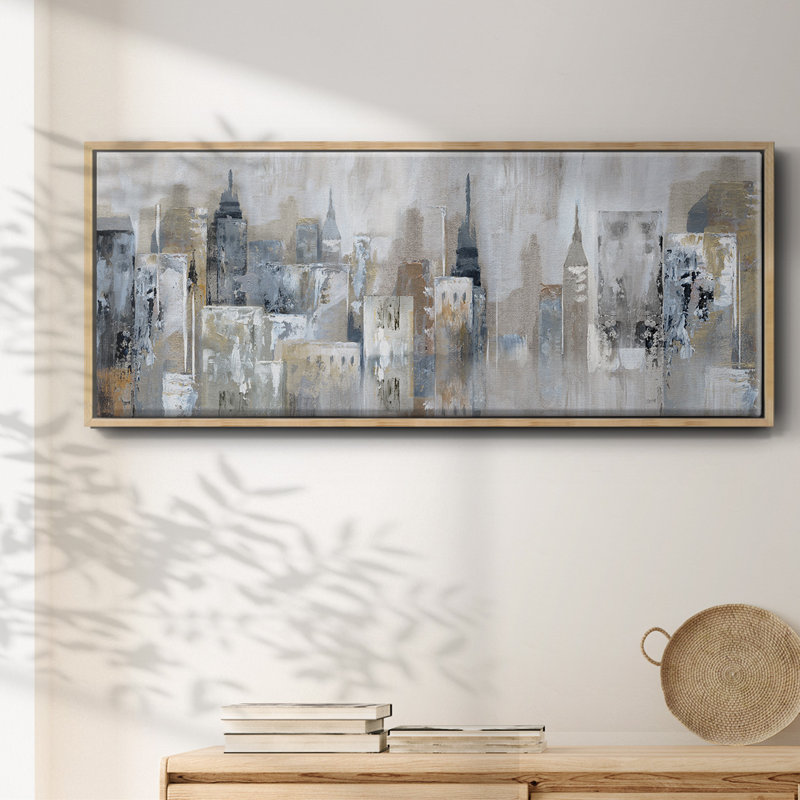 Bay City Reflection- Framed Canvas, 20" H x 50" W