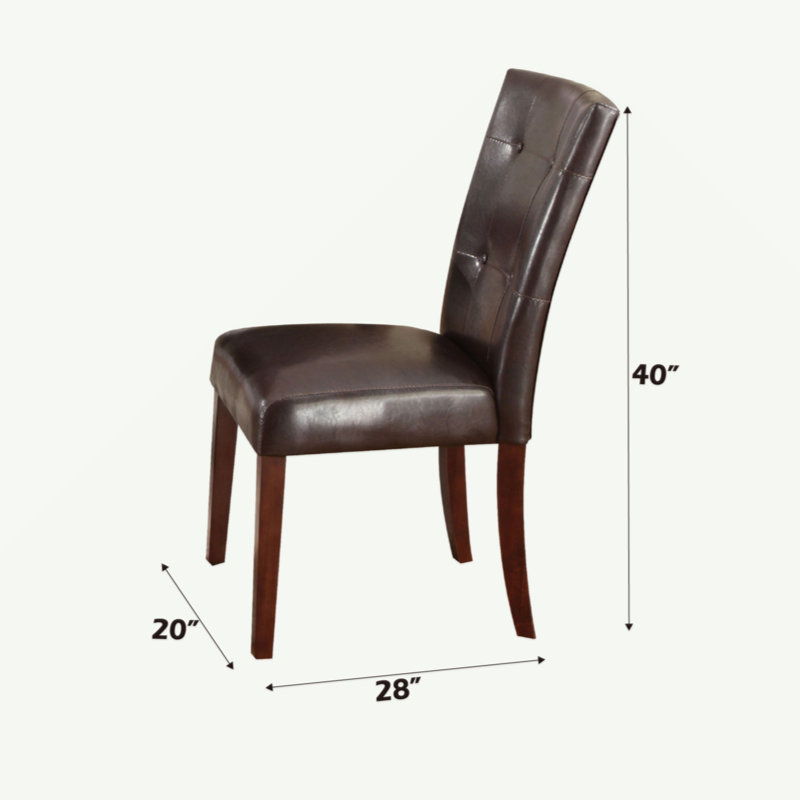 Ensemble de 2 chaises d'appoint en similicuir et finition noyer Britney
