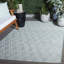 Sunset Power Loom 85% Polypropylene/15% Polyester Geometric Area Rug in Aqua / Beige-1344786750
