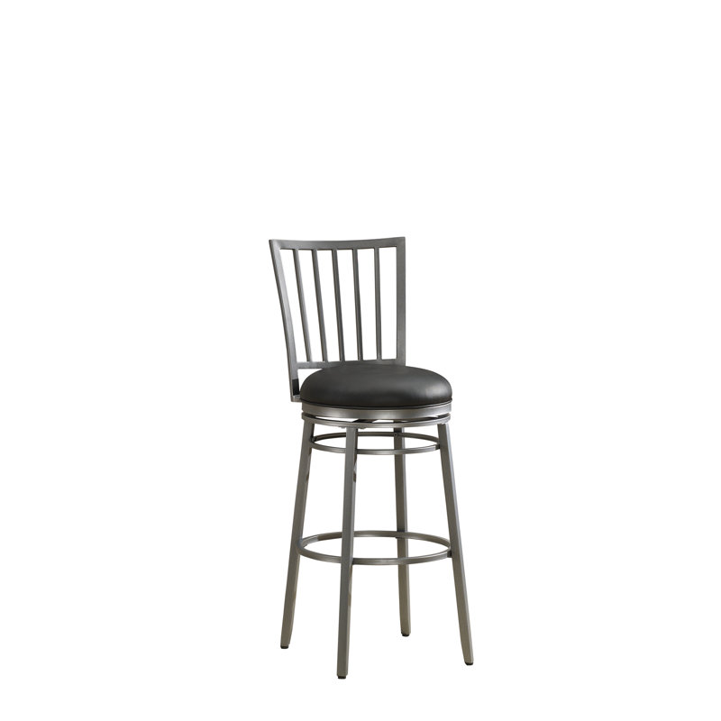 American Heritage Easton Swivel Counter Stool - Black Upholstered Seat with Metal Frame, Full Backrest & 360° Swivel