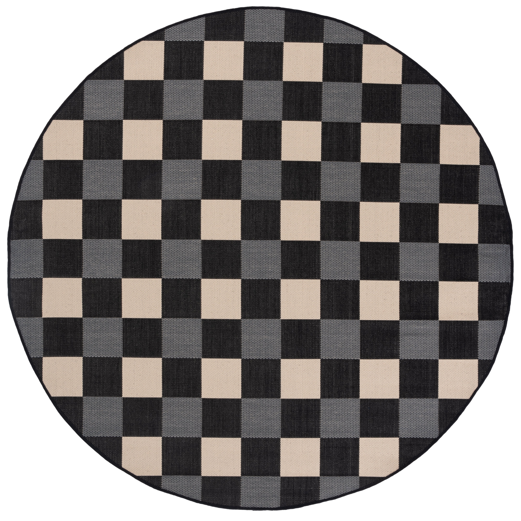 Mererid Geometric Indoor/Outdoor Area Rug, Round 6'7"