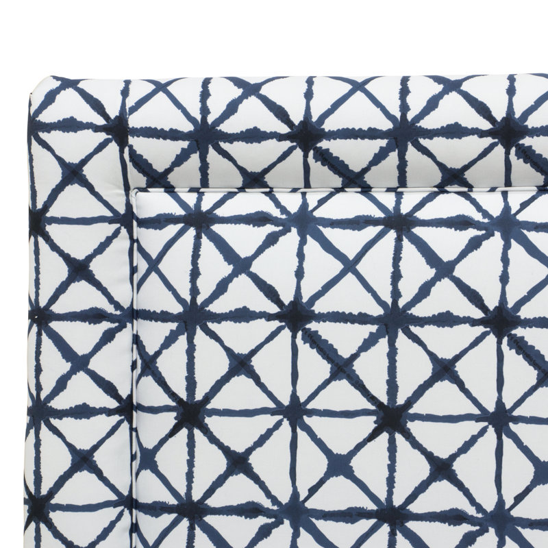 Tête de lit panneau tapissier en lin, Simple, Léopard, bleu