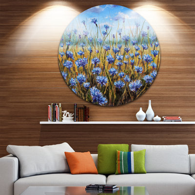 " Blue Flowers In Meadow Painting "
