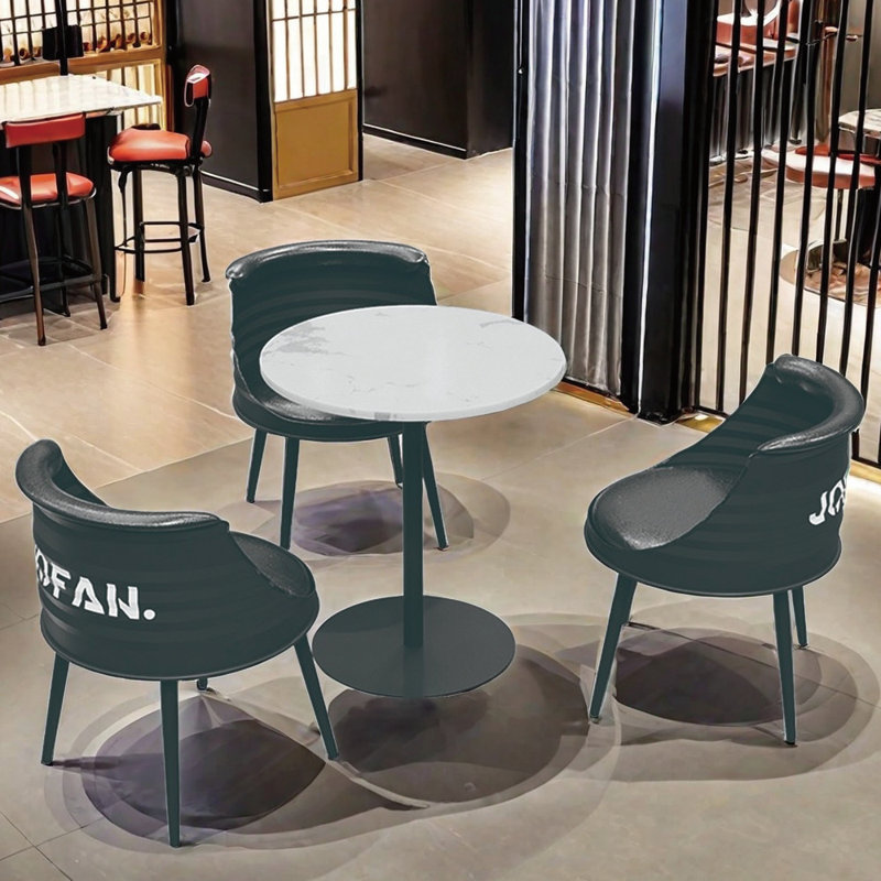 Table et chaises à baril de style industriel, 4, Noir