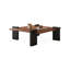Table basse carrée en bois massif noyer