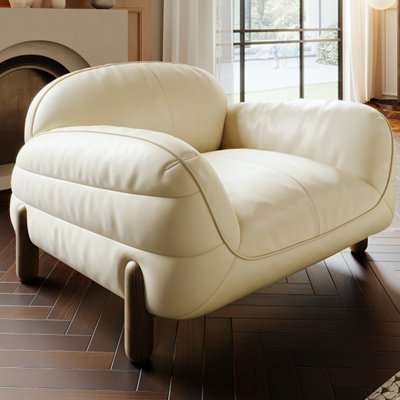 Cream Color Straight-layout Retro Sofa
