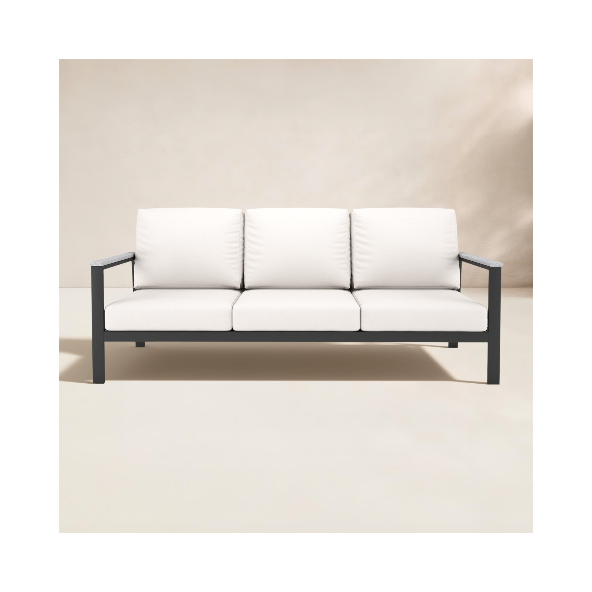 Townsend 80'' Wide Outdoor Patio Sofa with Sunbrella Cushions, Sunbrella Canvas Natural