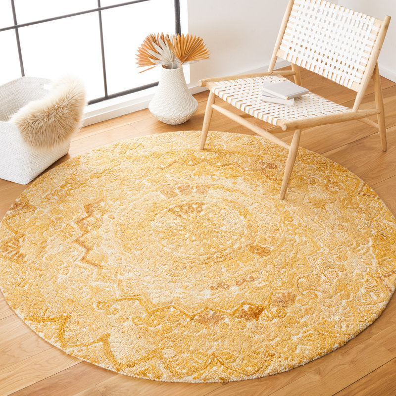 Marquee Hand Tufted Performance Abstract Rug, Round 6'