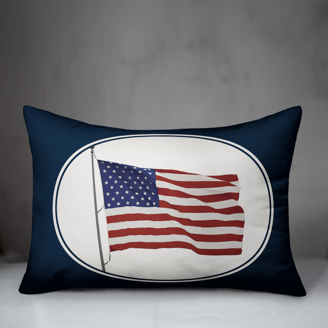 Waving American Flag Indoor/Outdoor Lumbar Pillow Designs Direct Creative Group
