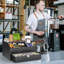 Organisateur de bar à café avec tiroir, organisateur de station de café pour comptoir, organisateur d'accessoires de bar à café en bois, noir-116793696