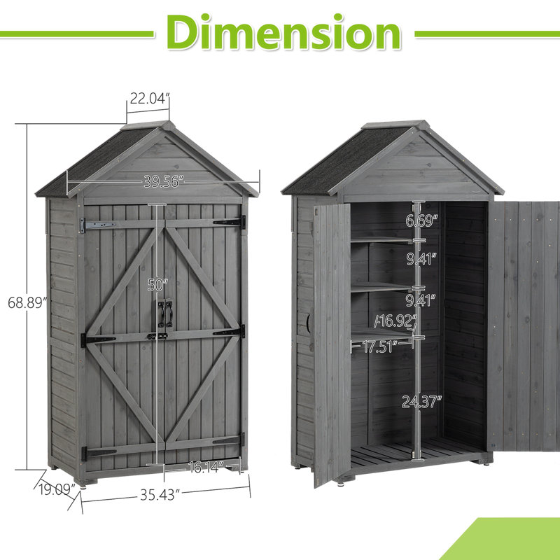 Armoire de rangement Rodger, Gris