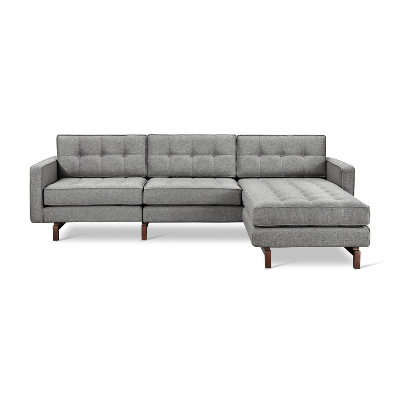 Jane 2 Bi-Sectional, Parliament Stone Performance Twill, Walnut