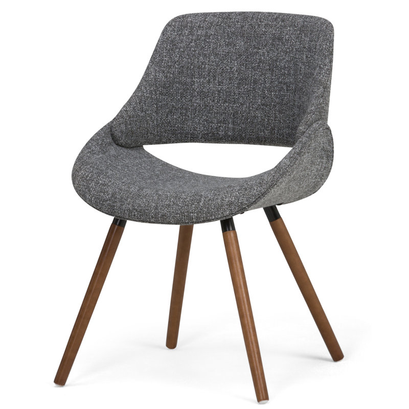 Chaise de salle à manger rembourrée Malden, Polyester gris