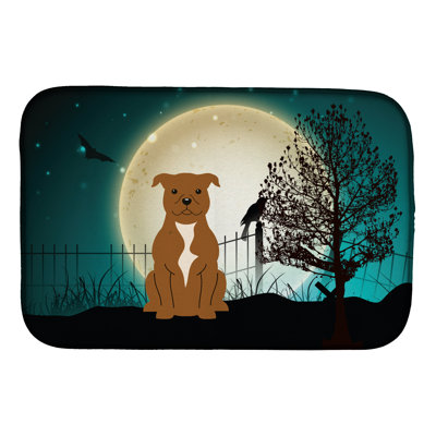 Tapis de séchage halloween staffordshire bull terrier