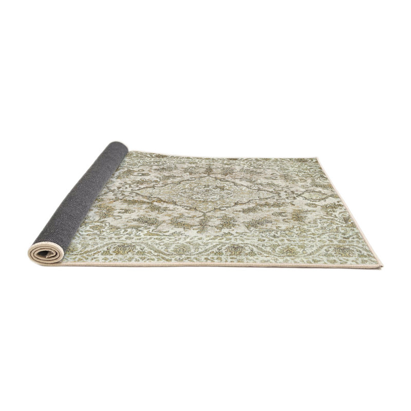 Tapis traditionnel gris / blanc Greaves, Rond 6 pi