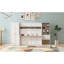 Lit escamotable double pleine grandeur avec placard, tiroirs et tablettes, blanc-443331662-443331663