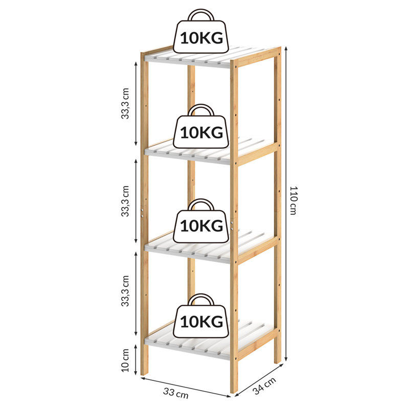Dinges Bamboo Freestanding Bathroom Shelves