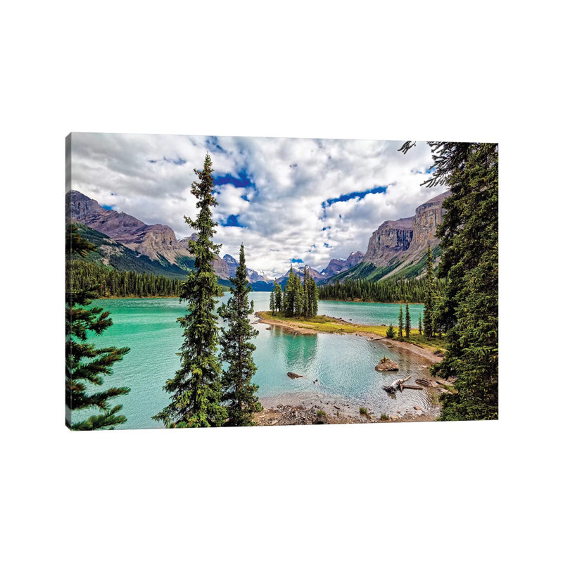 Spirit Island View, Maligne Lake, Alberta, Canada by George Oze - Wrapped Canvas Print, 20.32 cm H x 30.48 cm W