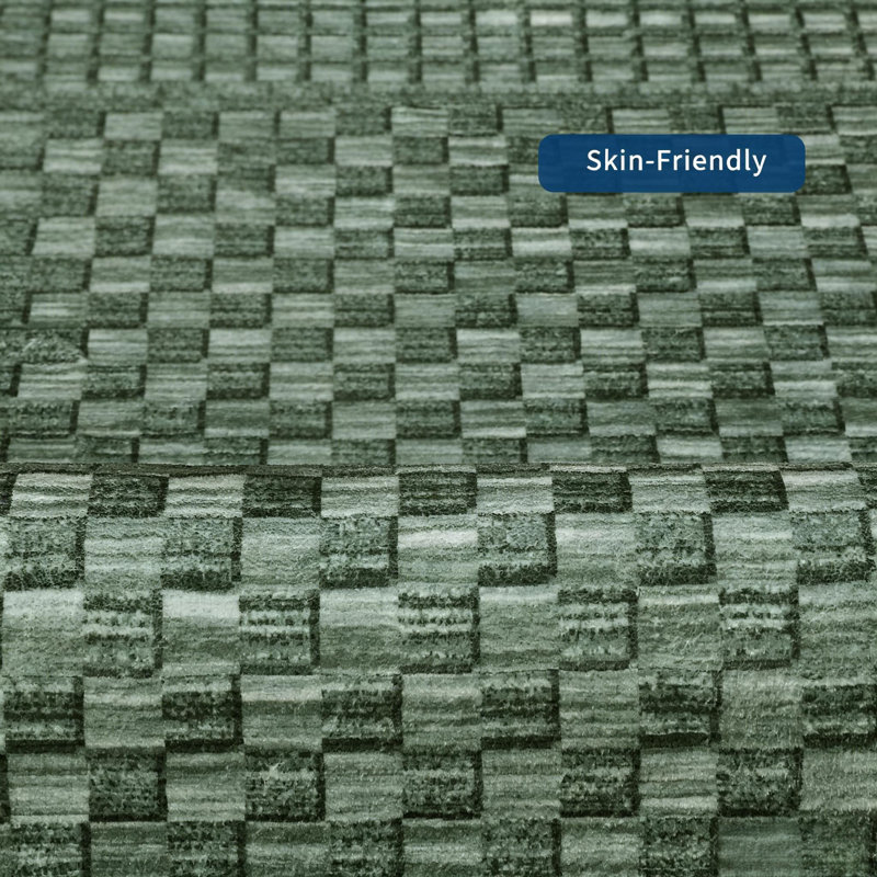 Tapis lavable à motif écossais pour salon et salle à manger, Green, Rectangle 8' x 10'